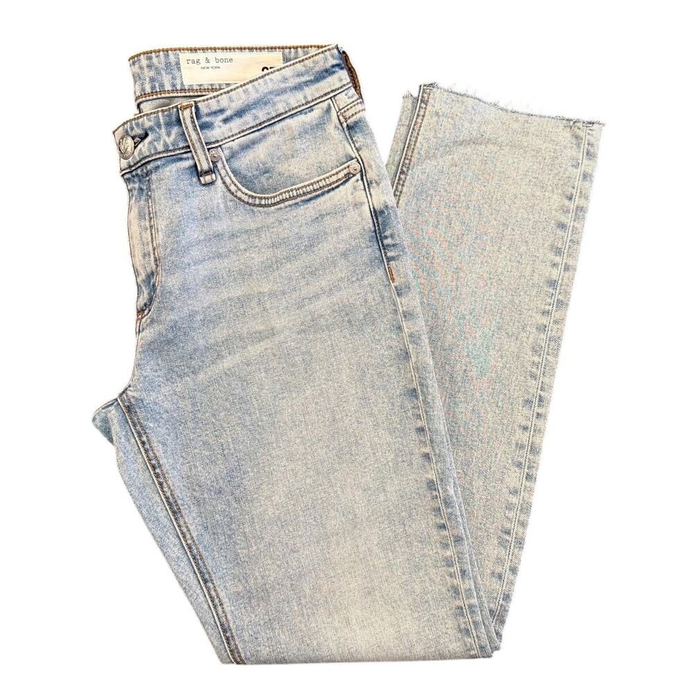 NWT Rag & Bone Dre Low-Rise Slim Boyfriend Jeans, Light Wash, Women's Size 27